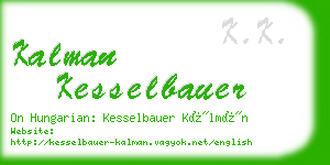 kalman kesselbauer business card